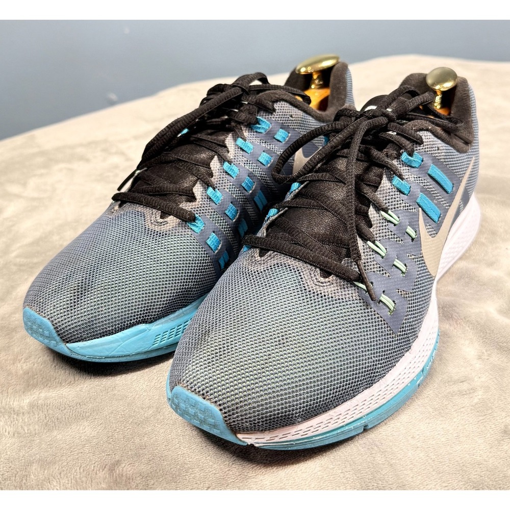Nike Air Zoom Structure 19 Mens 8.5 Running Shoes Gray Blue Sneakers